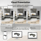 Merax Modern U-Shaped Cloud Couch Set with Oversized Chaise Lounge, Chenille 6-Seat Sectional Sofa Sleeper Bed with Cup Holders for Living Room Dark Gray Merax