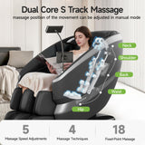 Real Relax 2025 Massage Chair Full Body,Zero Gravity Dual Core S-Track Shiatsu Massage Recliner,Back and Calf Heating with Phone Holder,Rocking Function,12 Auto Modes,Bluetooth,FS01 Pro Gray and Black Real Relax