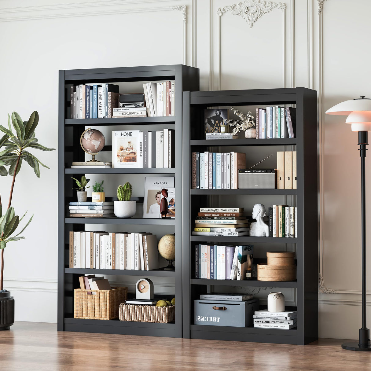 METALREAD Bookshelf, 5 Tier Metal Bookshelf, 69" H Tall Bookcase with Adjustable Shelves, Large Industrial Bookshelves for Living Rooms, Home Offices, Library, 10 Minutes Assemble METALREAD