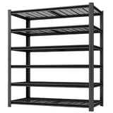 LI JIU HOME 6 Tier Metal Shelving Unit, Adjustable Storage Shelves, 84" H x 55" W x 24" D Heavy Duty Garage Shelves for Warehouse, Basement, Kitchen, Pantry, Living Room, Black (6T 84 * 55 * 24) LI JIU HOME
