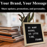 C CRYSTAL LEMON Letter Board, 336 Letters Numbers & Symbols, Felt Letter Board, 10x10 inches, Changeable Wooden Message Board Sign, Wood Frame, Wall Mount, with Display Stand (Black) C CRYSTAL LEMON