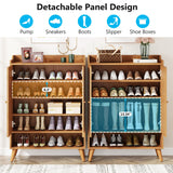 Tribesigns Shoe Cabinet with Doors, Entryway Shoe Storage Cabinet with Adjustable Shelves and Open Shelf, Wooden Hidden Shoe Organizer Cabinet Tribesigns