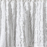 RoomTalks Boho Farmhouse White Curtain Valances Window Treatment for Bedroom Living Room Bathroom, Rod Pocket Shabby Chic Stripe Tassel Cotton Linen Decorative Kitchen Valances Curtain Topper, 18’’L RoomTalks