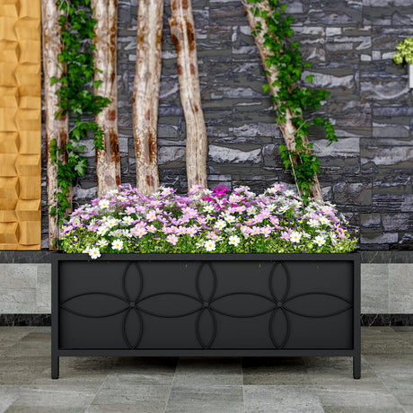Zhongma Sturdy Raised Garden Bed with Inner Fabric Liners for Vegetables Flower, Planter Box for Backyard Patio Balcony. Inner Size: 33.85x14.17x11 inch Zhongma