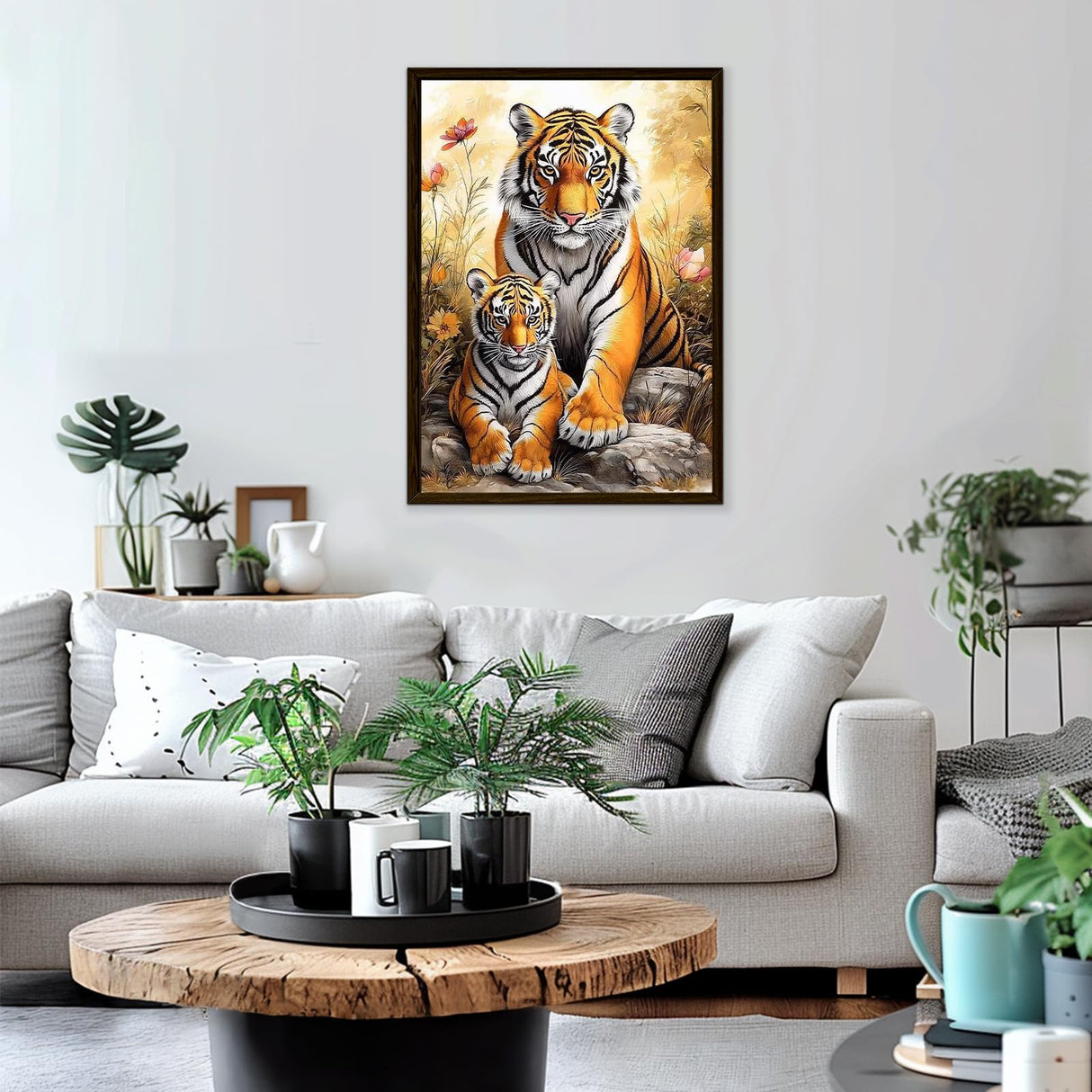 Genius maker Tiger Diamond Painting Kits for Adults, 5D Animal Diamond Art Kits for Beginners DIY Full Drill Diamonds Painting Pictures, Diamond Gem Art Painting DIY Crafts Kit Decor 12x16inch Genius maker
