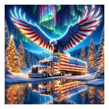 SJUTOUCI Truck Diamond Painting Kits for Adults, Diamond Art Kits for Beginners, DIY 5D Full Drill Diamond Dots Gem Craft Art Home Wall Decor 12x12 inch, Eagle SJUTOUCI