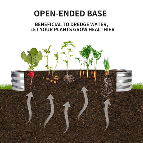 GADI Raised Garden Bed Kit for Vegetables Flower Galvanized Metal Planter Boxs Designed for Easy DIY and Cleaning Not Twist Or Rot (Silver) GADI