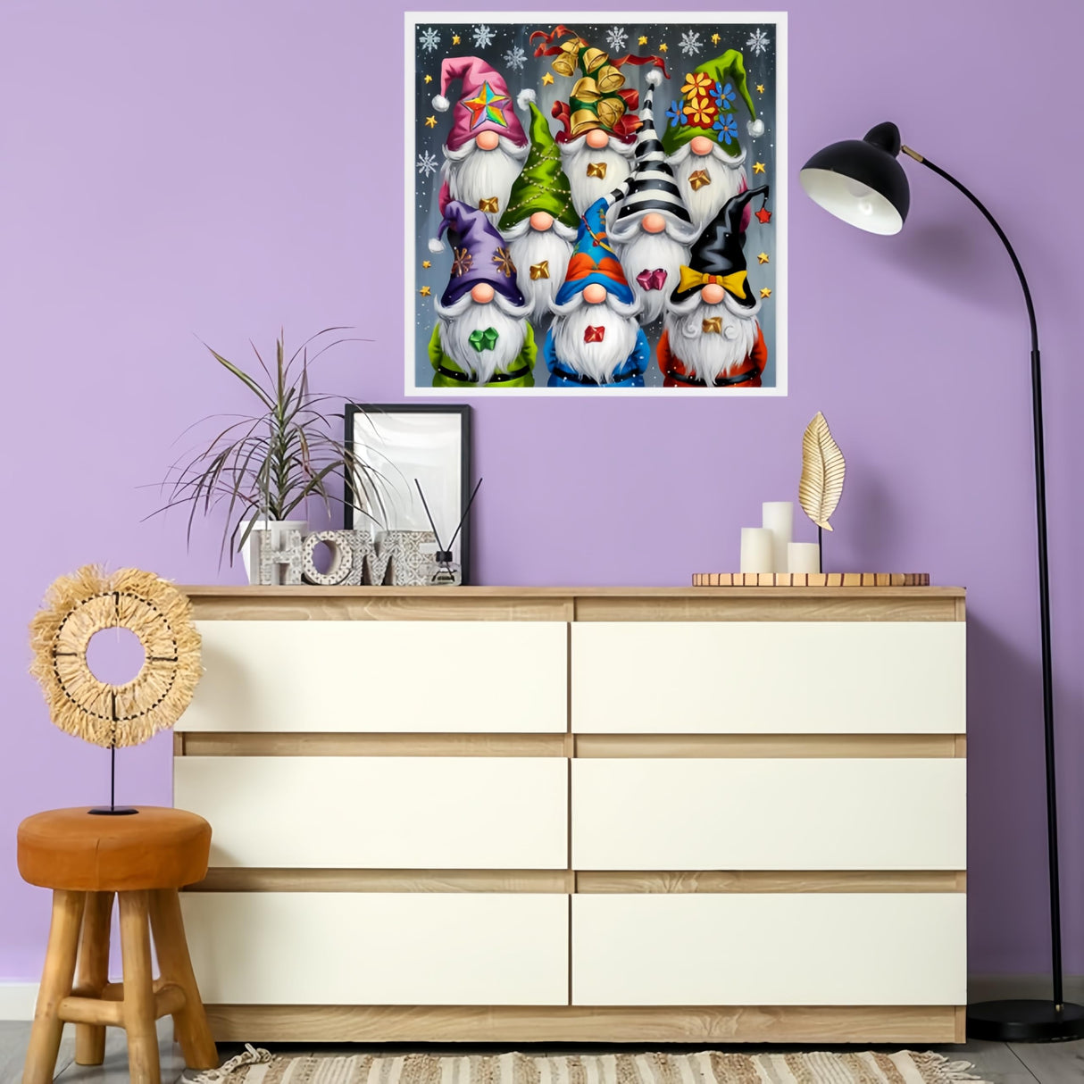 Diamond Paintings Kits for Beginners,Christmas Gnome Diamond Arts Kits for Adults,5D DIY Winter Dwarf Paint by Diamond,Full Drill Diamond Painting Dot Gem Art,for Home Wall Decor13.8x13.8 Inch GXGLLPZBY