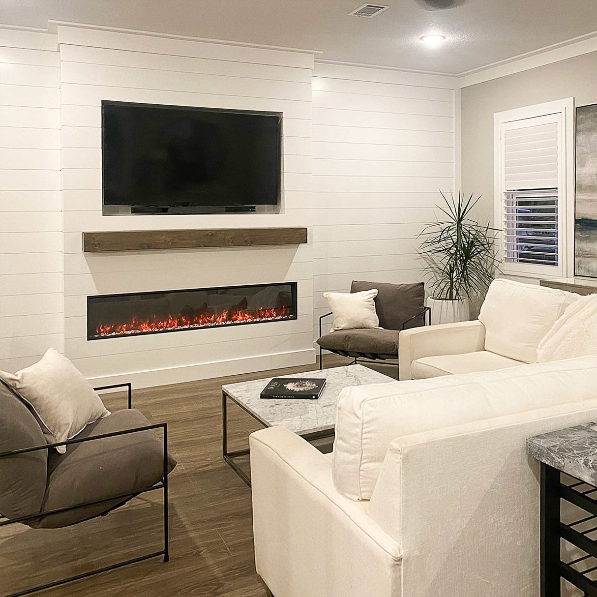 Fireplace Mantel, Rustic, Shelf, Floating Mantle, Real Wood, Beam, URBANDI (Grey, 60Lx6Hx8D) WoodArtSupply