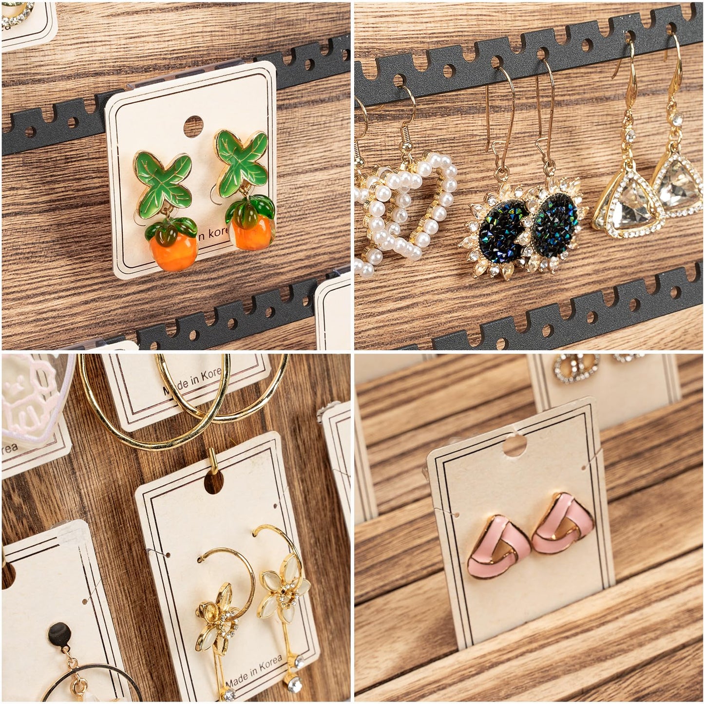 Yoimori Earring Display for Selling, Portable Wood Jewelry Display Case, Large Capacity Jewelry Display for Selling, Earring Card Holder Organizer - WoodArtSupply