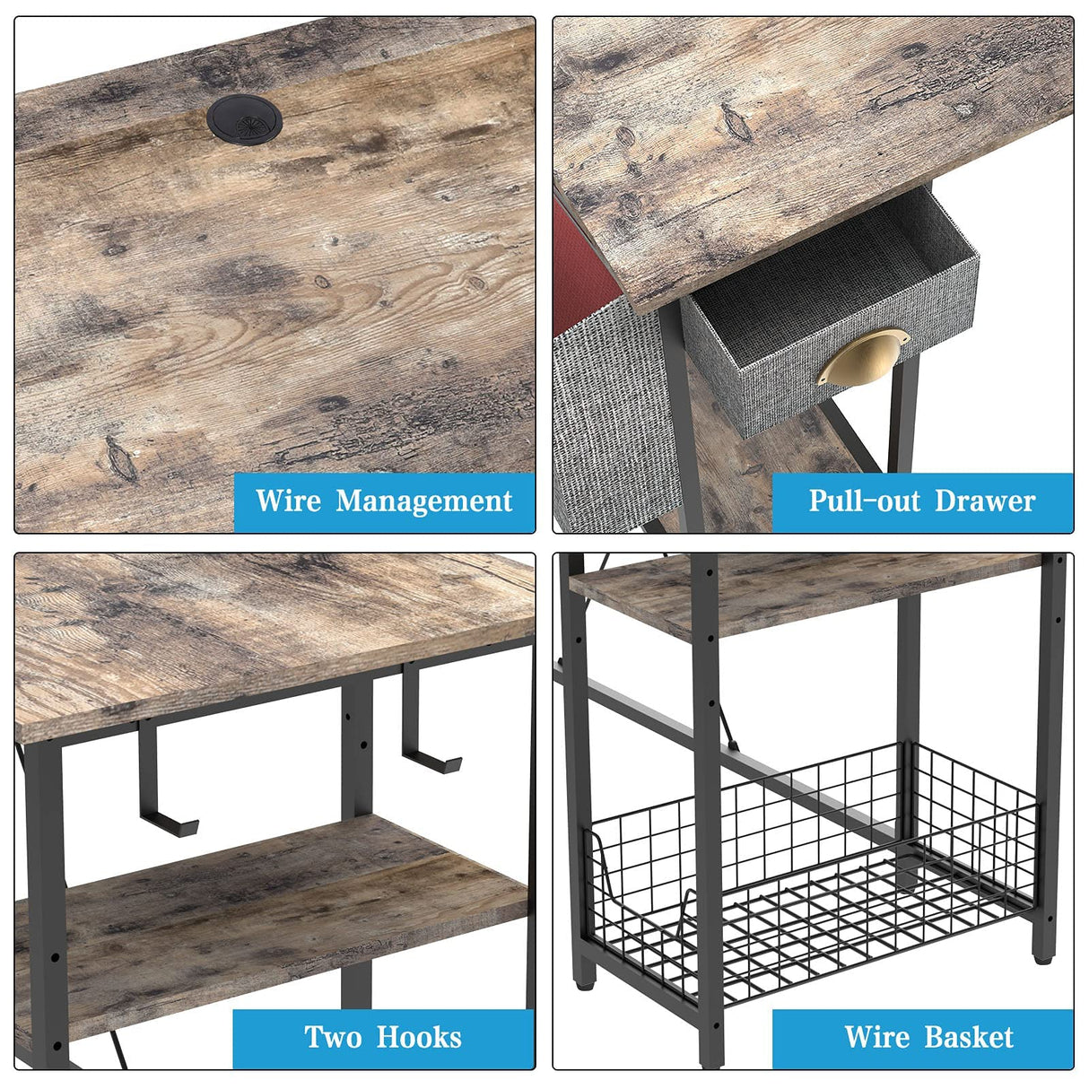 X-cosrack 2 Person Desk Large L-Shaped Computer Desk with Storage Shelves Drawer, Home Office Writing Corner Desk, Long Desk PC Laptop Workstation with Hooks Storage Bag Cable Hole X-cosrack