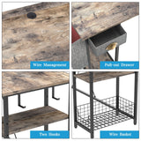 X-cosrack 2 Person Desk Large L-Shaped Computer Desk with Storage Shelves Drawer, Home Office Writing Corner Desk, Long Desk PC Laptop Workstation with Hooks Storage Bag Cable Hole X-cosrack