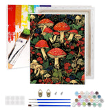 Lxmsja Red Mushroom Paint by Numbers Kit for Adults, Forest Acrylic Paint by Numbers for Adults Beginner, DIY Craft Supplies Oil Painting Kits for Home Wall Decor 12x16 inch (Framed) Lxmsja