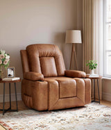 GarveeHome Power Lift Recliner Chair - Heat and Massage, Faux PU Electric Lift Recliner Chair for The Elderly, Adjustable Back and Legs, Designed for The Elderly and People with Mobility impaired GarveeHome