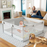 Fodoss Baby Playpen, Playpen for Babies & Toddlers, 47x47 Small Baby Play Pen,Toddler Playpen for Apartment,Play Yard for Baby,Baby Activity Play Fence, Extra Large Baby Playard Fodoss