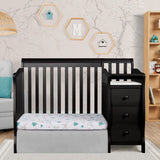 Dream On Me Jayden 4-in-1 Mini Convertible Crib And Changer in Black, Greenguard Gold Certified, Non-Toxic Finish, New Zealand Pinewood, 1" Mattress Pad Dream On Me