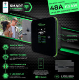 MACH 2:Fast Level 2 EV Charger 48 amp Garage-pro Wall-Mount. Electric Vehicle Charging Station 4 Nema 14-50 Outlet. J1772 car Connector. Key Accessories: 30ft Cable & Tesla NACS evse Portable Adapter ApexCharger