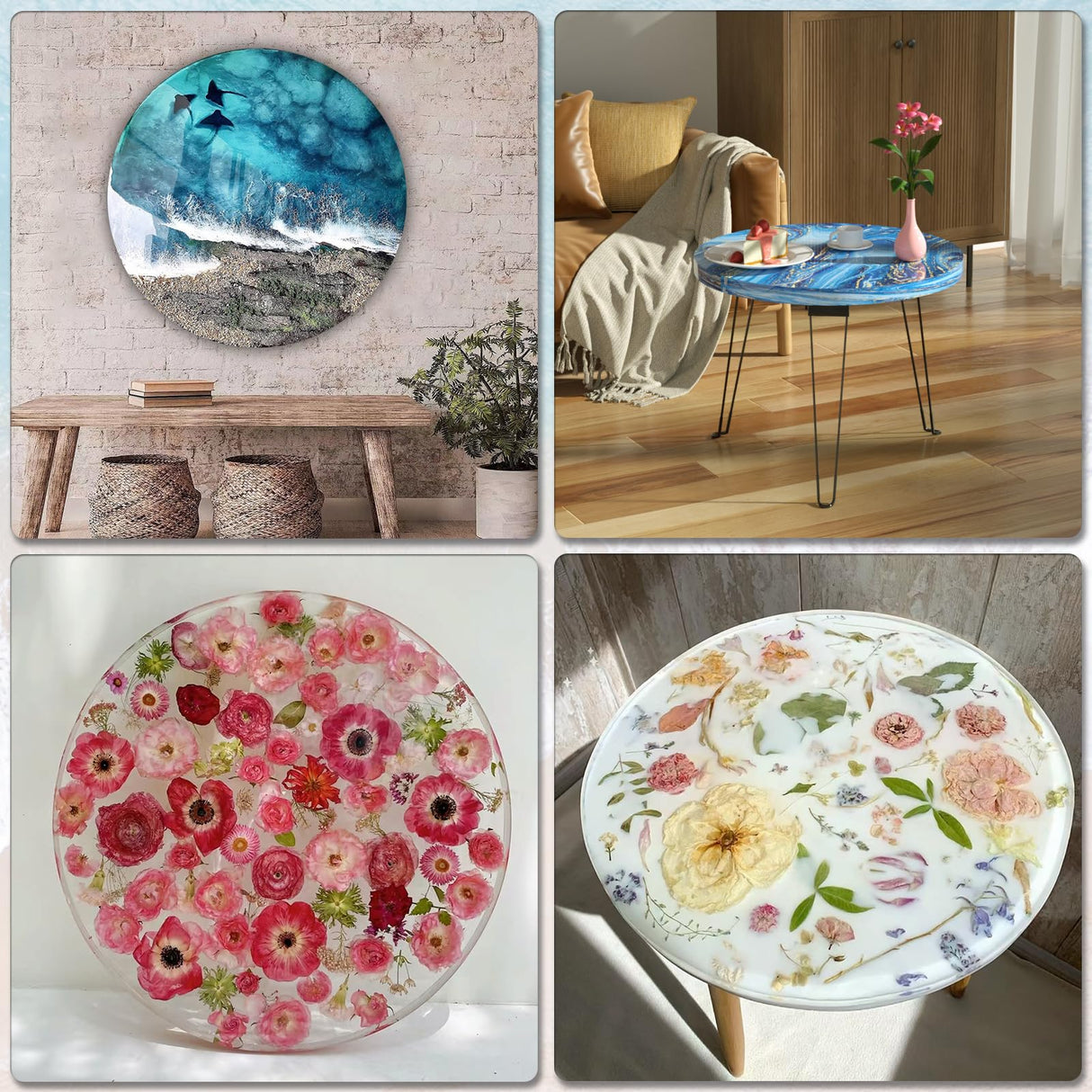 19.7 Inch Resin Table Molds，Extra Large Round Silicone Molds for Epoxy Resin with 3 Pcs Table Legs,for River Table, Coffee Table, DIY Cutting Board, Resin Art，Home Decoration SIMEIQI