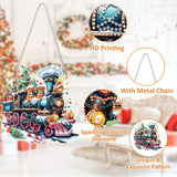 SENQAO Christmas Diamond Art Hanging Kits for Adults Kids, Christmas Train Diamond Art Suncatchers, 5D Special Shape Diamond Painting Pendant Window Ornament Gifts for Home Door Wall Decor SENQAO
