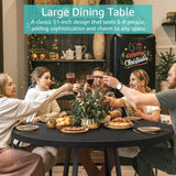 Black Round Dining Table for 6 - Modern Circle 51 Inch Large Room Kitchen Dinning Tables for 4 to 6 Person Seats Small Spaces Wood Dinner Mesa De Comedor Redonda NUTIKAS