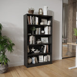 Sunon Wood Bookcase 5-Shelf Freestanding Display Wooden Bookshelf for Home Office School (11.6'' D*33'' W*59.8'' H,Black) Sunon