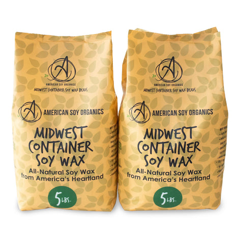 American Soy Organics - 100% Midwest Soy Container Wax Beads for Candle Making, 10 lb Bag American Soy Organics