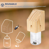 Best Bee Trap - Carpenter Bee Trap for Outside - Shed Style Nature Hanging Wood Trap for Outdoor with Removable Bee Vault Plastic Jar (2 Pack) Best Bee Trap