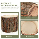 Wood Flower Pot Tree Stump Planter Artificial Plants Wood Vase Natural Wood Flower Pot Rustic Bark Planter Wood Farmhouse Decoration Healeved