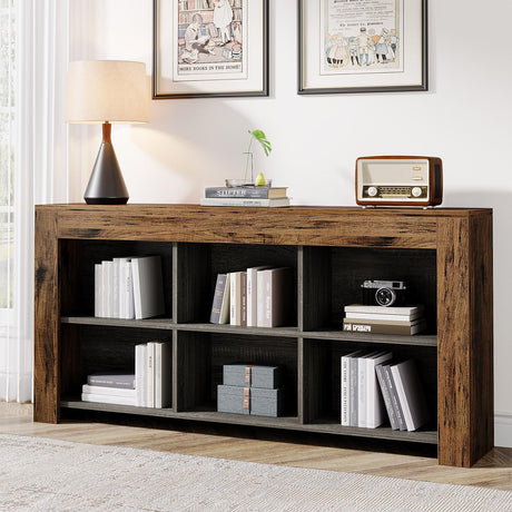 Tribesigns Industrial Rustic 6-Cube Horizontal Bookcase for Home & Office Tribesigns