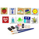 VHALE Paint Your Own Magnetic Fiberboard Tile Art, 10 Sets of MDF Tiles (2.5 x 2.5 inch) with Non Scratch Magnets, Fridge and School Locker Decor, Classroom Arts and Crafts, Party Favor for Kids VHALE