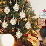 Blulu 60 Pieces Christmas Wooden Ornaments Round Wood Slices Snowflake Angel Shape with Cords for DIY Crafts New Year Christmas Tree Pendant Ornaments Blulu