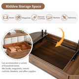 Merax 47.2'' Lift Top Oval Coffee Table with Hidden Storage Compartment, Modern Wooden Center Table with Oval Lift Tabletop for Home Living Room, Brown Merax