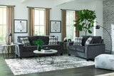 Signature Design by Ashley Abinger Chenille Contemporary Loveseat with 2 Accent Pillows, Dark Gray Signature Design by Ashley