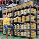 ZZXCBB Garage Shelving Heavy Duty, Adjustable 5-Tier Garage Shelves,3500LBS Metal Storage Shelves,Shelving Unit and Utility Storage Rack for Basement,Easy Assembly,Black 72''H x 59.1''W x 19.7''D ZZXCBB