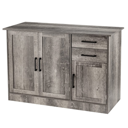 Giantex Buffet Server Sideboard Storage Cabinet Console Table Utensils Organizer Kitchen Dining Room Furniture, Entryway Cupboard with 2-Door Cabinet and 2 Drawers (Gray) - WoodArtSupply