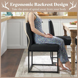 AMERLIFE Mid Century Linen Dining Chairs Set of 6, Modern Upholstered Dinner Chairs with Metal Frame for Restaurant, Dining Room, Kitchen, Black Padded Chairs AMERLIFE