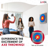 Jumbl Wall-Mounted Axe Throwing Game Set – Bristle Target with Foam Axes for Bars, Basements, and Playrooms | Indoor Safe Play for Adults & Kids, Fun Wall Decor for Boys Rooms & Game Rooms Jumbl