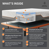 Split King Adjustable Bed Frame + 14” Hybrid Matt, Bed Base with Massage, Pillow-tilt, Smart APP Control, Ergonomic Incline, Zero Gravity, Dual USB Port, Under Bed Light, Wireless Remote, 5000 Series ESHINE