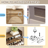 WINWY Rattan Shoe Storage Cabinet with 4 Flip Drawers & 2 Drawers, Freestanding Organizer for Front Door Entrance, Hidden Narrow Shoe Rack Cabinet Storage for Entryway, Rustic Oak Rattan WINWY