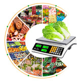BROMECH Price Computing Scale 88lb/40kg Commercial Food Scale for Produce Meat Weighing, LCD Display and Green Bright Backlight for Farmers Markets, Meat Shop, Deli, （Not for Trade） BROMECH