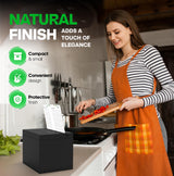 Jaconine Recipe Box, Wooden Recipe Organizer, Recipe Holder Box with 50 Recipe Cards 4""x6"" & 6 Dividers, Recipe Book to Write in Your Own Recipes, Black Jaconine