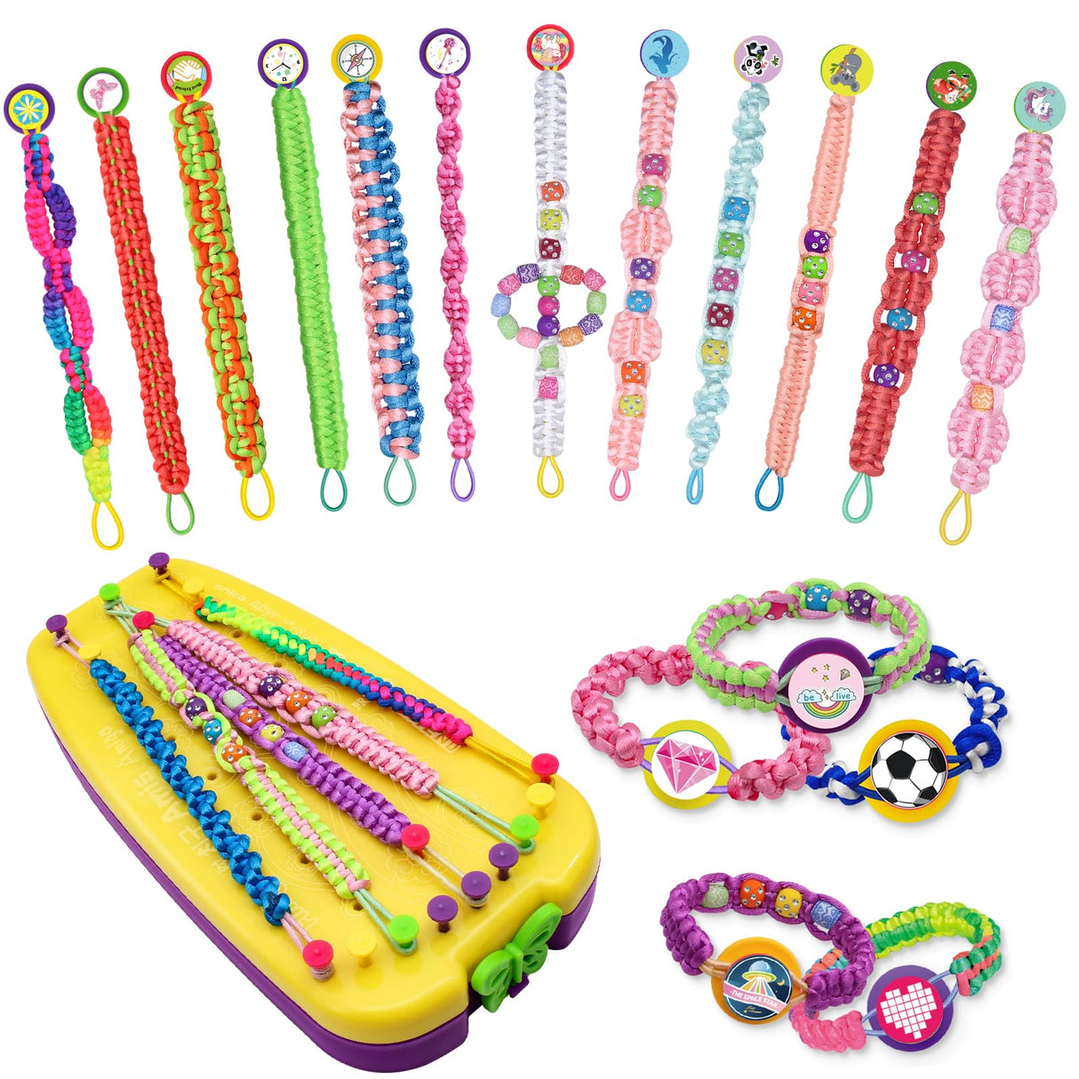 Suu66 Friendship Bracelet Making Kit for Girls 8-12 | String Bracelets Maker Craft Kit, DIY Art Gift for Kids Age 8, 9, 10, 11, 12 Years (Yellow) Suu66