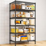 REIBII 6 Tier Shelf Metal Shelving 70"H Storage Shelves Sturdy Wire Rack Shelf Units Adjustable Detachable Storage Shelving Unit for Kitchen Laundry Pantry Garage Commercial 71"H x 21.65"W x 11.8"D REIBII