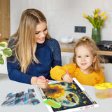 QINRUBB DIY Moon Diamond Painting Kits, Full Drill Butterfly Diamond Art Painting Kits for Adults Beginners, DIY 5D Lotus Painting by Numbers Fantasy Diamond Art Kits for Home Decor 12x12inch QINRUBB