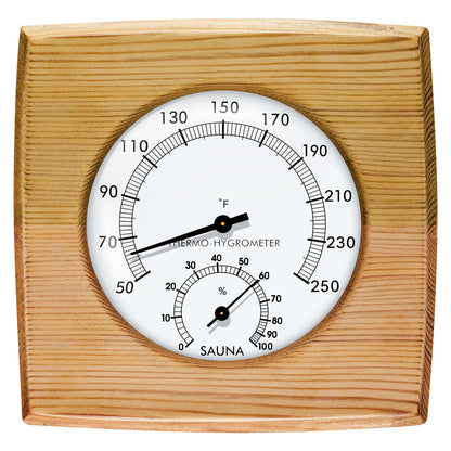 pyntop Sauna Thermometer Fahrenheit, 2 in 1 Digital Sauna Thermometer and Hygrometer, Wooden Sauna Temperature Gauge, Indoor Humidity Temperature Measurement Accessories for Steam Sauna Room