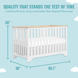 Dream On Me Orion 5-in-1 Convertible Crib with Removable Changing Tray in Vintage White Oak, JPMA & Greenguard Gold Certified, Made of Sustainable New Zealand Pinewood Dream On Me