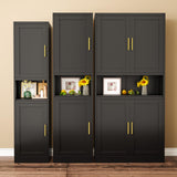 Ckzbx 70.87" H Metal Narrow Pantry Storage Cabinet Tall Steel Bathroom Cabinet,4 Adjustable Shelves for Kitchen, Home Office, Living Room, Dinning Room (Black) Ckzbx