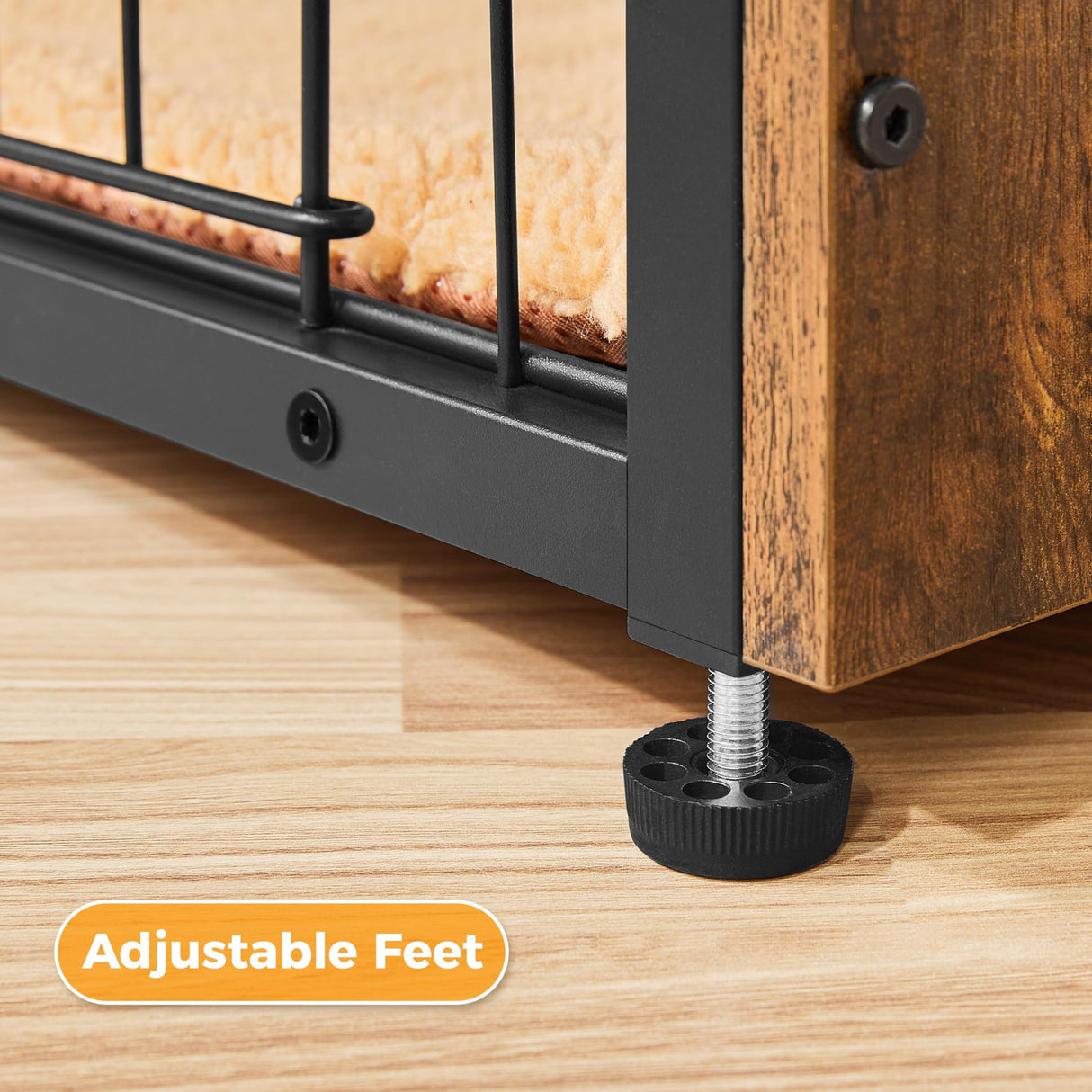 Yaheetech 32'' Dog Crate Furniture with Cushion Wooden Dog Crate with Double Doors/Adjustable Feet Side End Table for Small/Medium Dogs Yaheetech