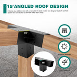 TOPTGO 3 PCS Pergola Brackets Kit,15° 4-Way Slanted Roof Pergola Bracket Set 4x4 (Actual: 3.5x3.5 in),Angle Corner Bracket with Post Base for Wooden Beams Lumber Gazebos Patio Pergola Sheds TOPTGO