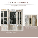 HOMCOM 4 Panel Room Divider, 5.6' Tall Farmhouse Style Folding Indoor Portable Wood Privacy Screen with Black Boards, Hinged Freestanding Partition Wall Dividers for Home Office, Natural HOMCOM